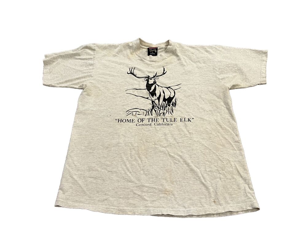 Vtg Soffes Choice Mens Home Of The Tule Elk Concord California Tshirt Size L